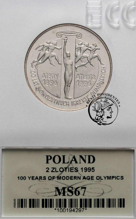 2 złote 1995 Ruch Olimpijski GCN MS 67