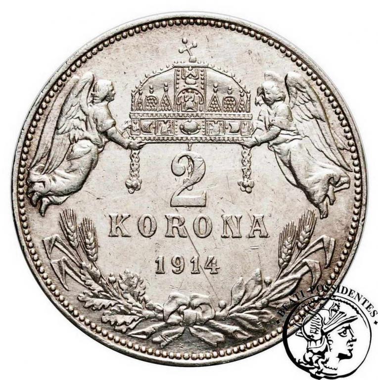 Węgry 2 Korony 1914 F J I st.2-