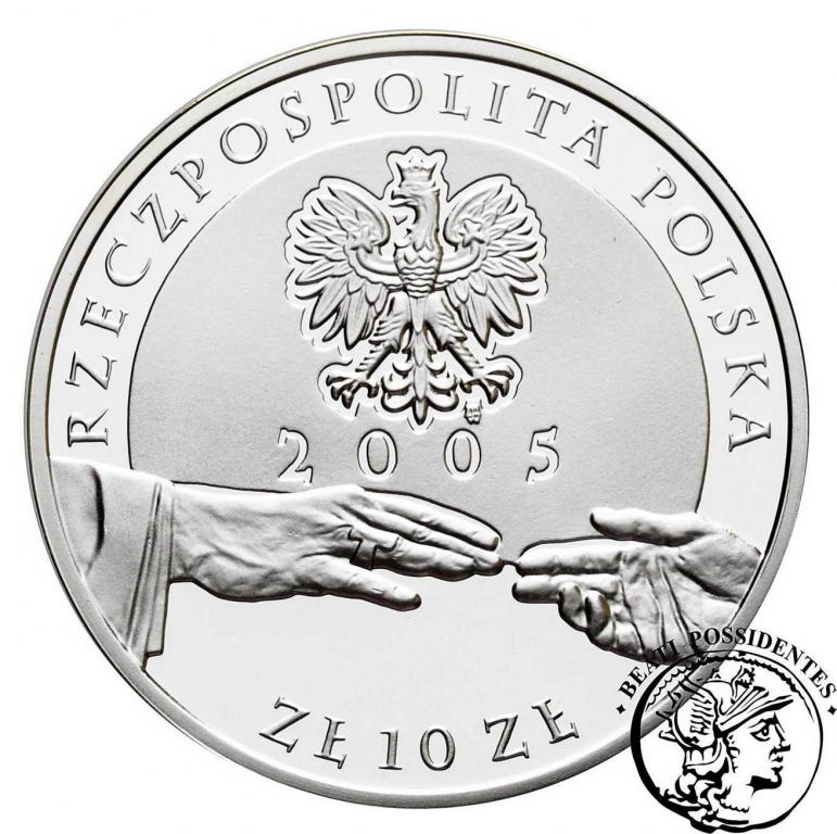 III RP 10 zl 2005 Jan Paweł II platerowany st. L