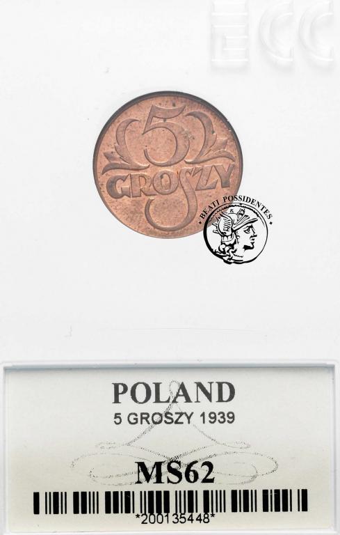 5 groszy 1939 GCN MS 62