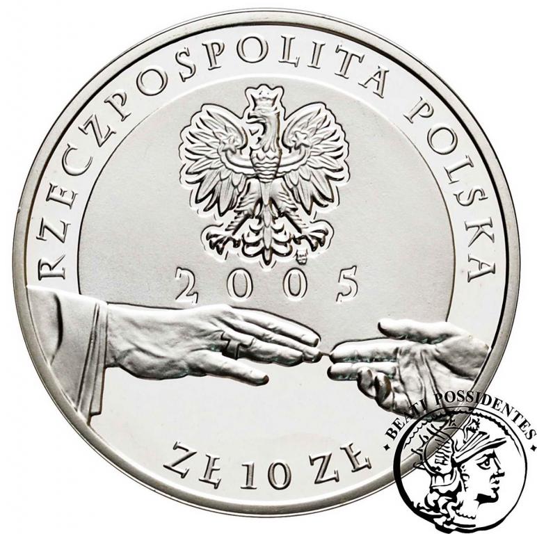 III RP 10 zl 2005 Jan Paweł II platerowany st. L-