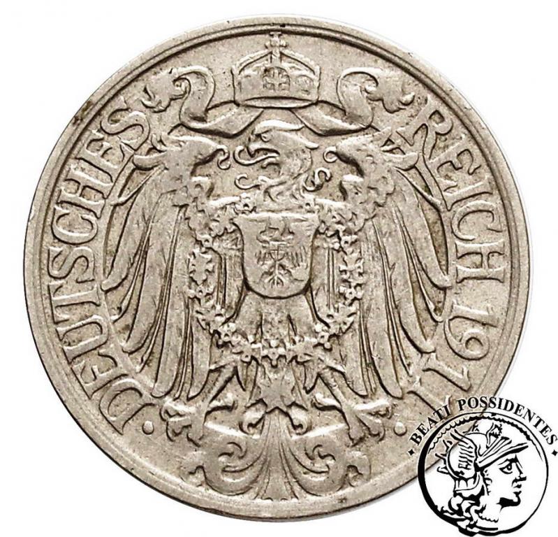 Niemcy 25 fenigów 1911 A st. 3