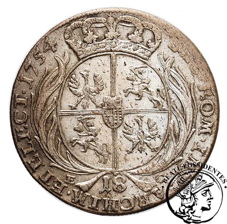 August II Mocny ort koronny 1754 st.3+