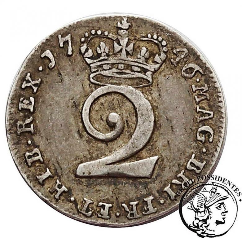 Wielka Brytania 2 Pensy 1746 Jerzy II st. 2-