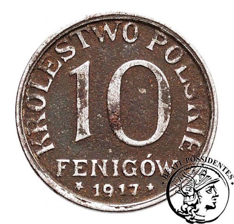 KP 10 fenigów 1917 bliżej obrzeża st. 3-