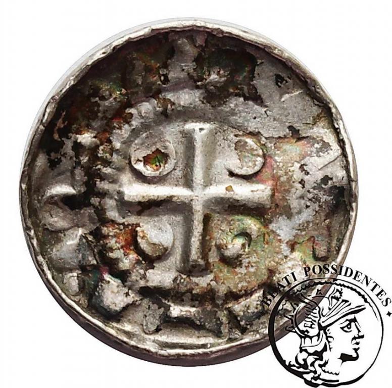 Średniowiecze denarek krzyżowy X-XI wiek st.3