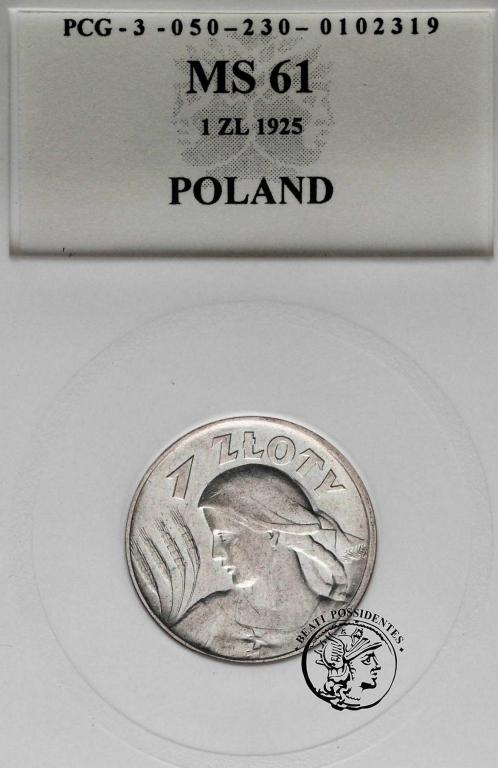 II RP 1 złoty 1925 PCG MS 61