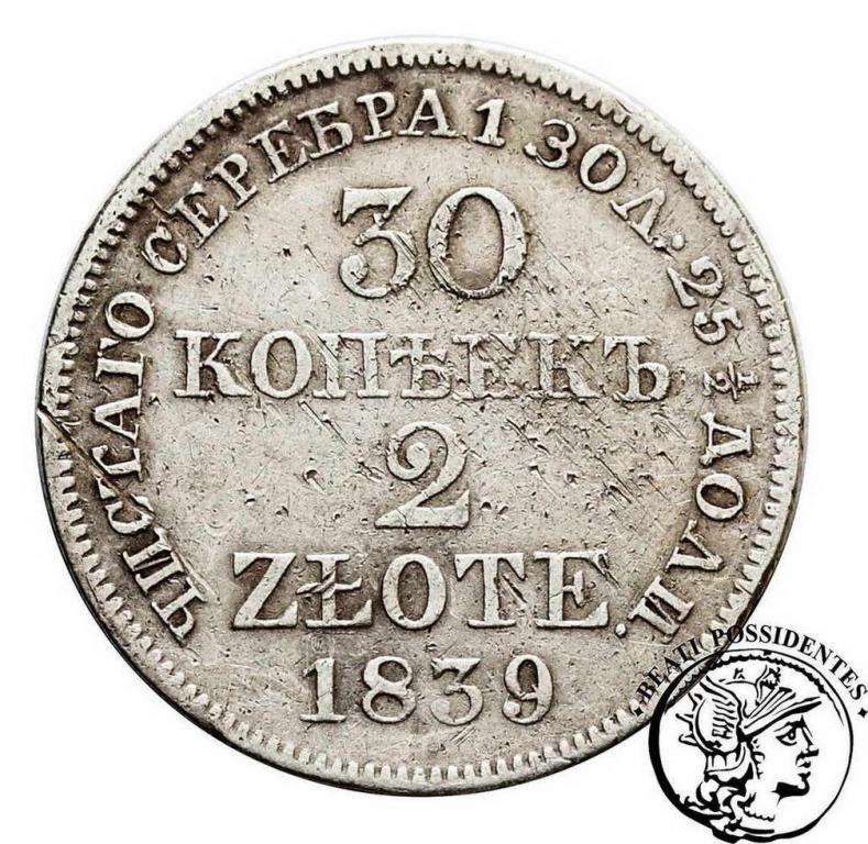 30 Kopiejek = 2 złote 1839 MW Mikołaj I st.4