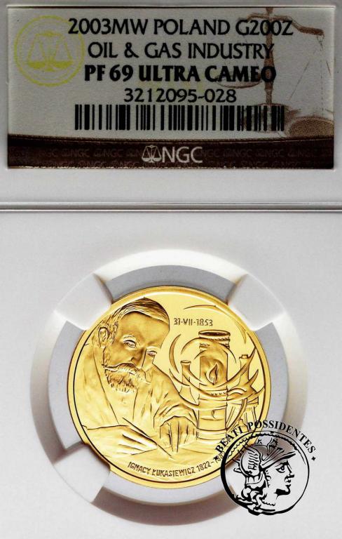 200 złotych 2003 Przemysł Naftowy NGC PF 69