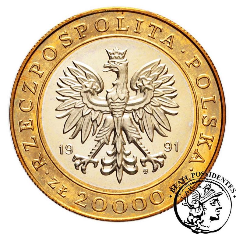 20 000 złotych 1991 Mennica bimetal st. L-