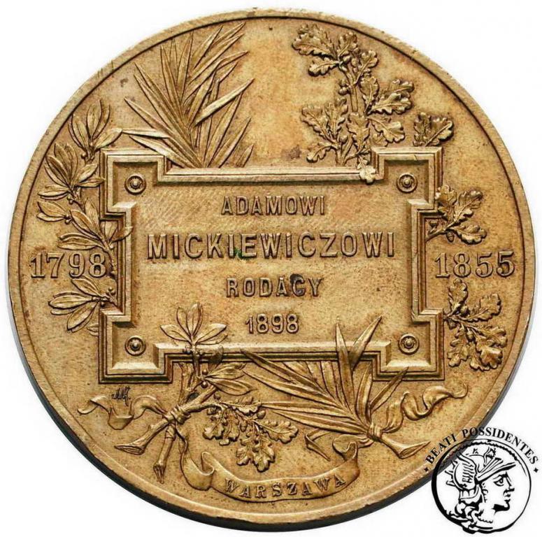 Polska medal 1898 Mickiewicz Warszawa st. 2