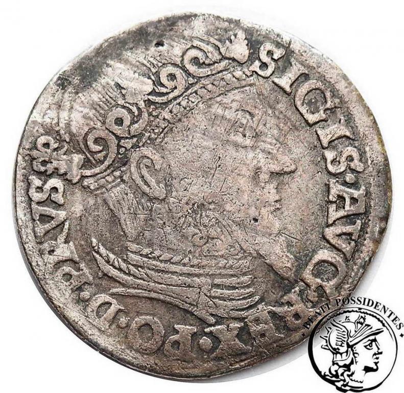 Zygmunt II August denar trojak 1557 st. 4