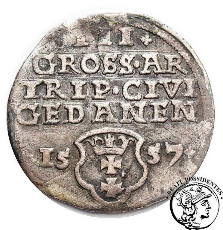 Zygmunt II August denar trojak 1557 st. 4