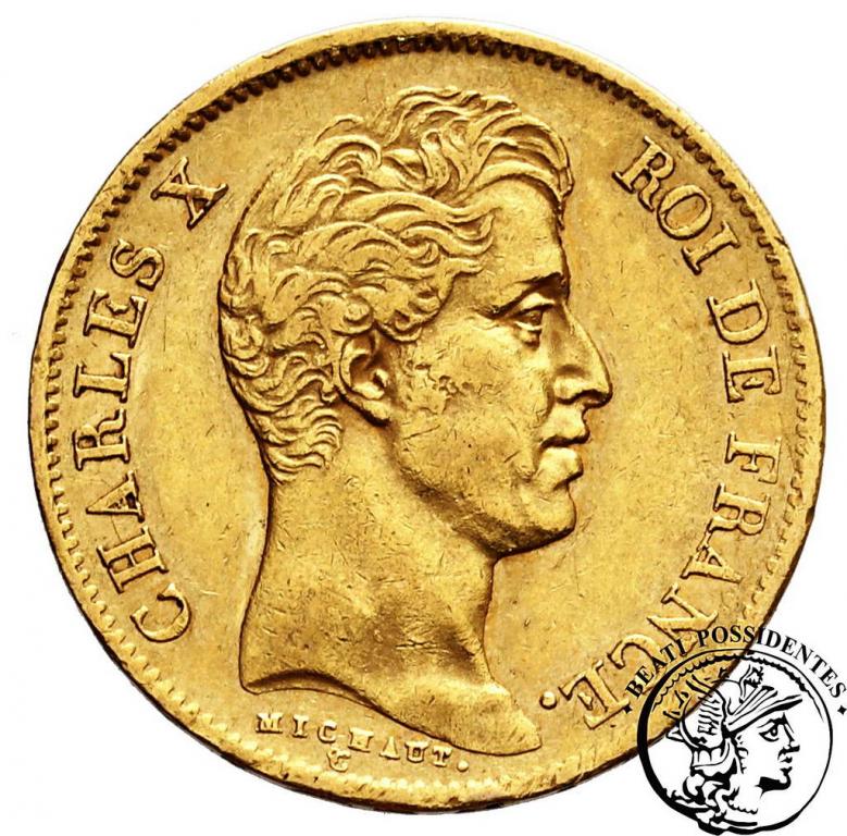 Francja 40 franków 1830 A Paryż Karol X st. 3+