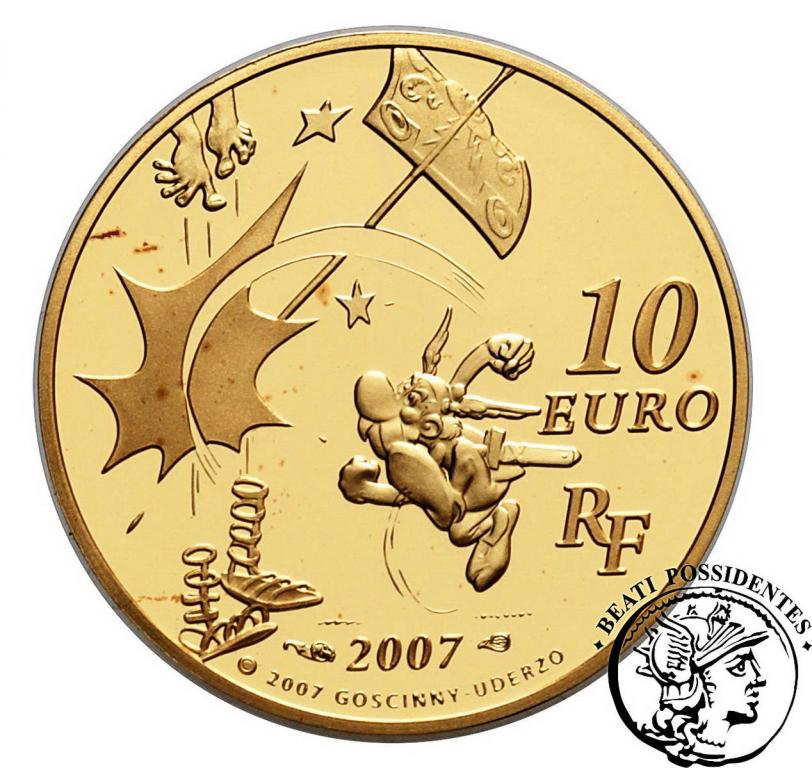 Francja 10 Euro 2007 Asterix 1/4 Oz Au st. L