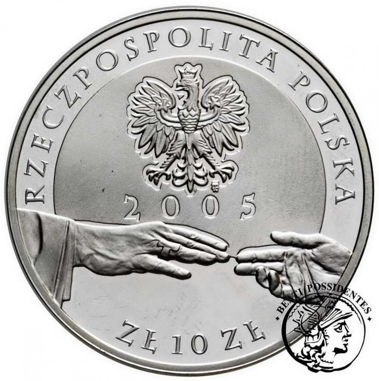 III RP 10 zł 2005 Jan Paweł II platerowany st. L