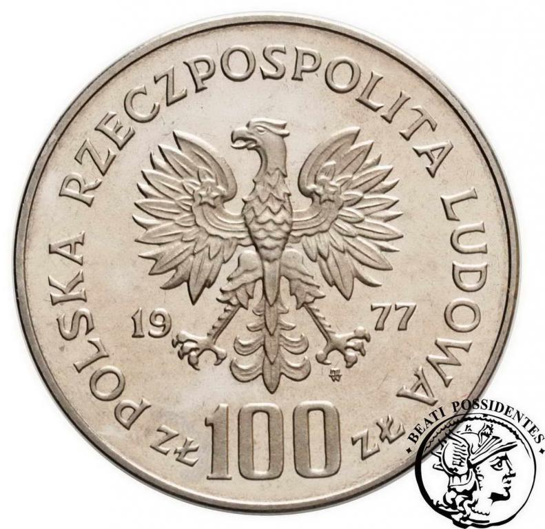 PRÓBA nikiel 100 złotych 1977 Sienkiewicz st.L