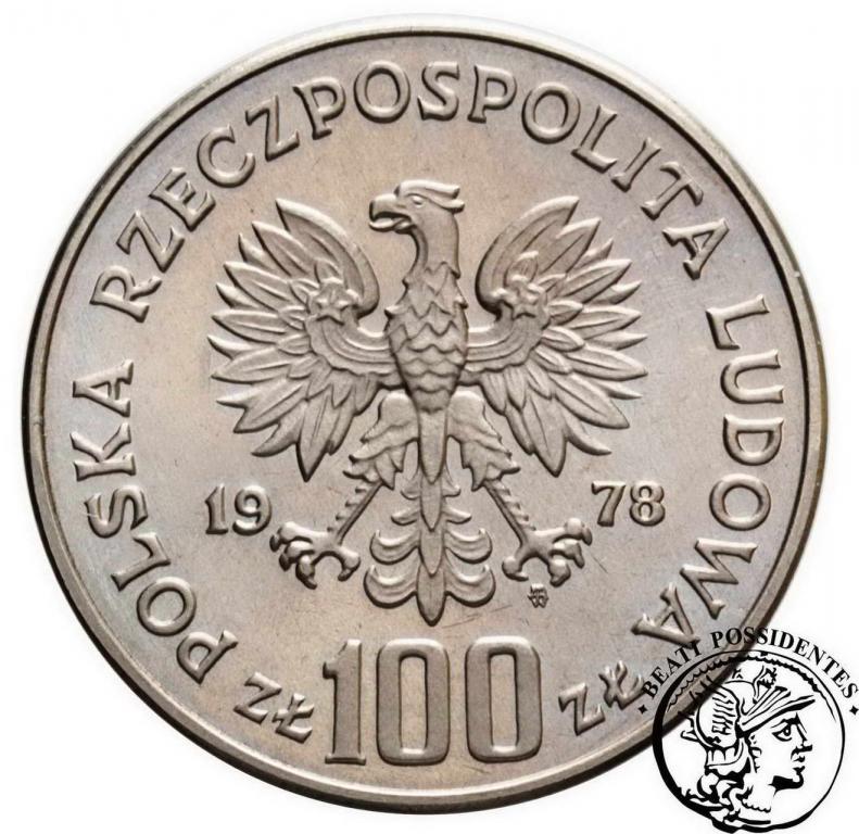 PRÓBA nikiel 100 złotych 1978 Korczak st.L