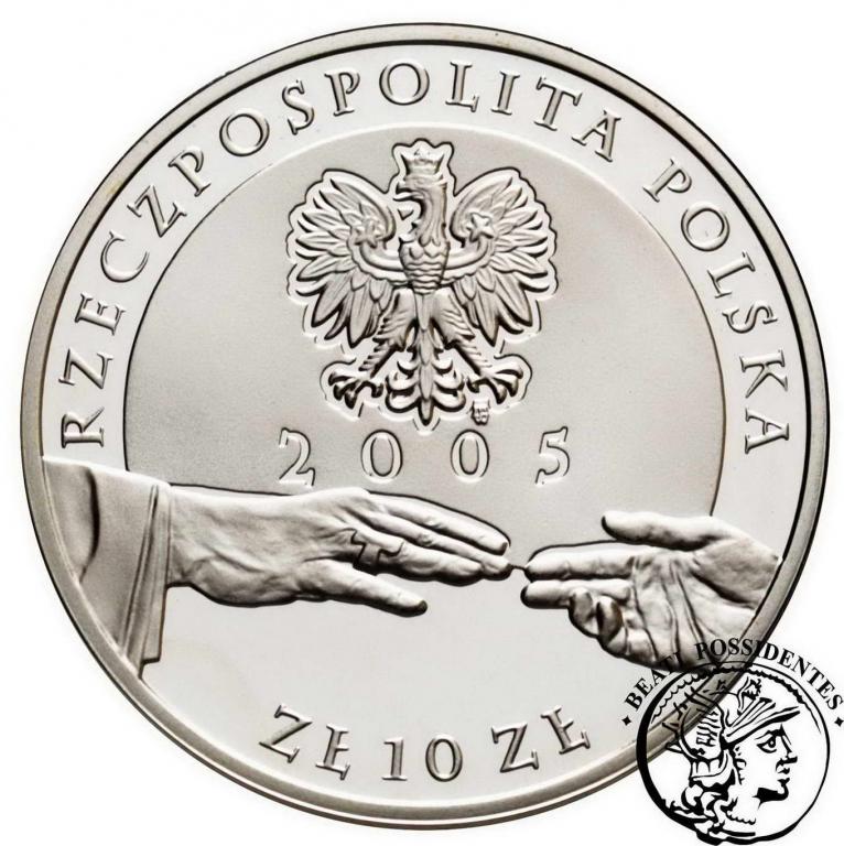 III RP 10 zł 2005 Jan Paweł II platerowany st.L-
