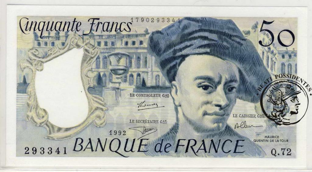 Francja 50 franków 1992 st. 1/1-