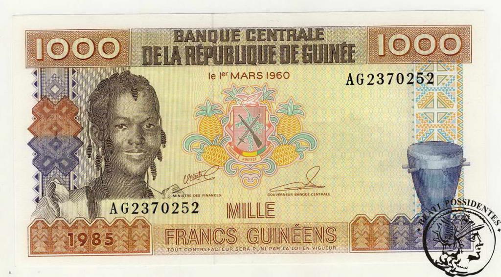 Guinea 1000 Franków 1985 st. 1/1-