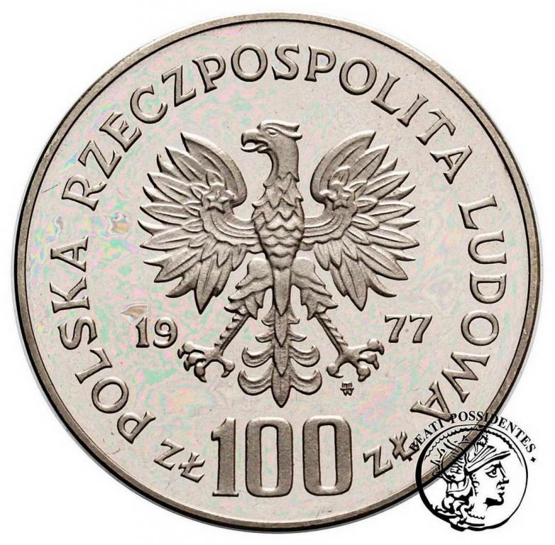 PRÓBA nikiel 100 złotych 1977 Sienkiewicz st.L