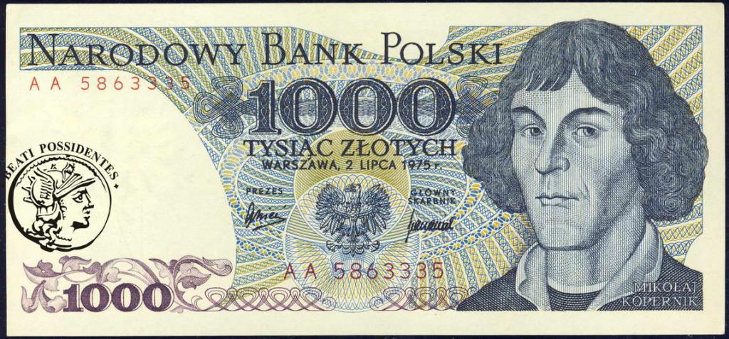 Polska 1000 złotych 1975 seria AA st.1