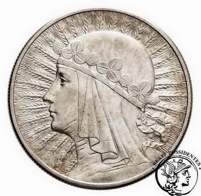 10 złotych 1932 bez znaku głowa kobiety st.3