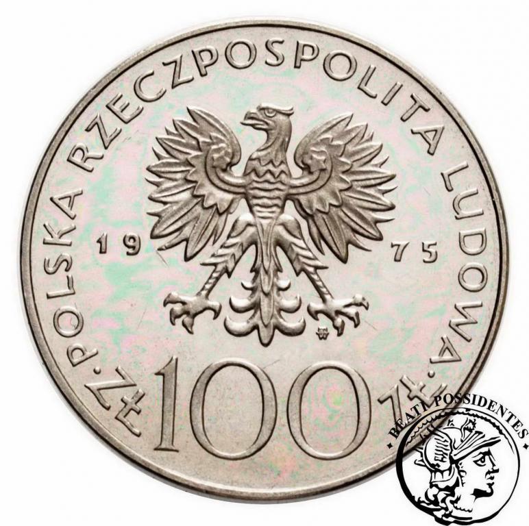 PRÓBA nikiel 100 zł 1975 Modrzejewska st.L/L-
