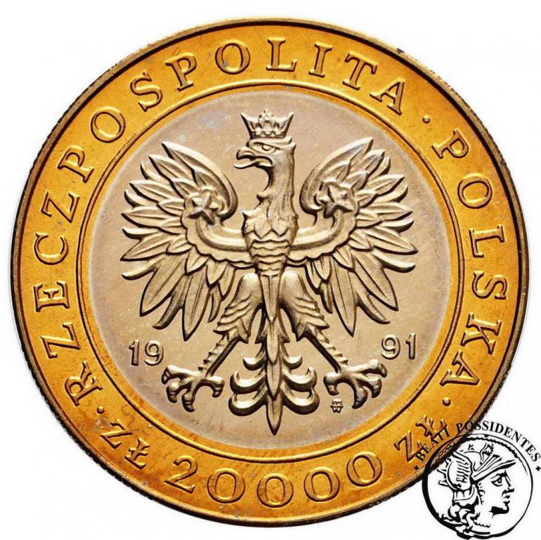 III RP 20 000 zł 1991 Mennica Warszawska st.L
