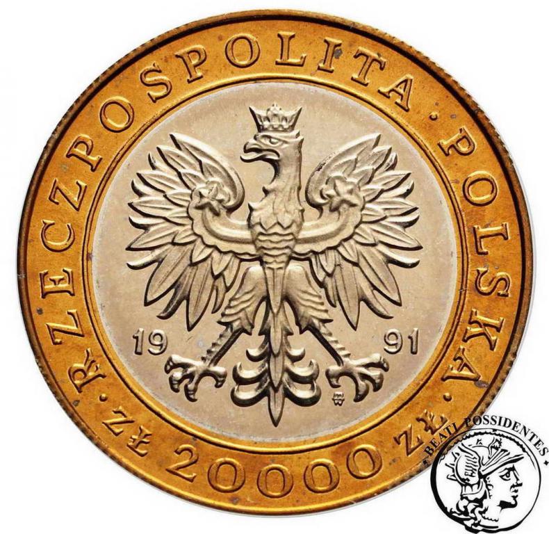 III RP 20 000 zł 1991 Mennica Warszawska st.L