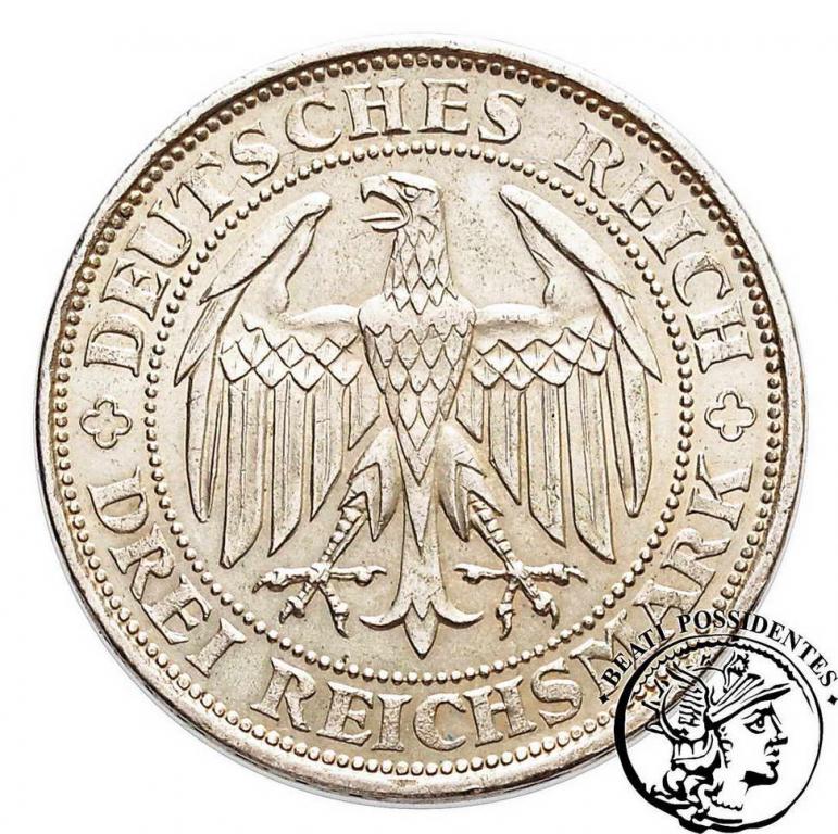 Niemcy Weimar 3 Reichsmark 1929 E Meissen st. 3+