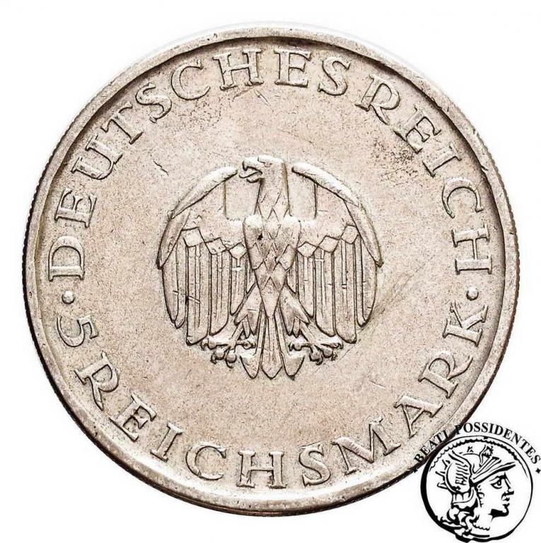 Niemcy Weimar 5 Reichsmark 1929 A Lessing st. 3