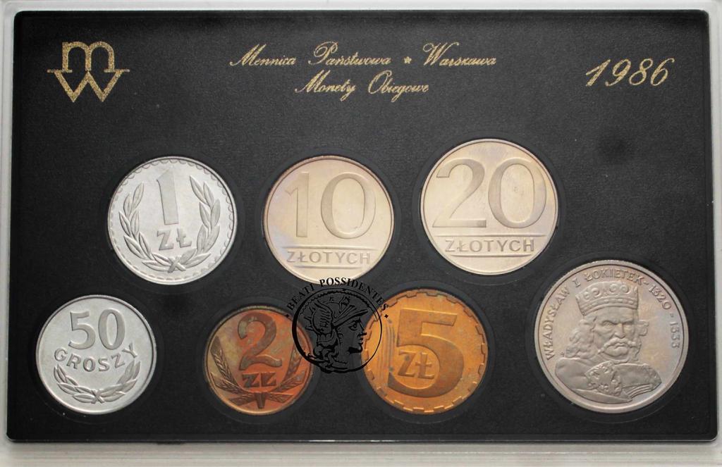 Zestaw rocznikowy monet obiegowych 1986 st.L-
