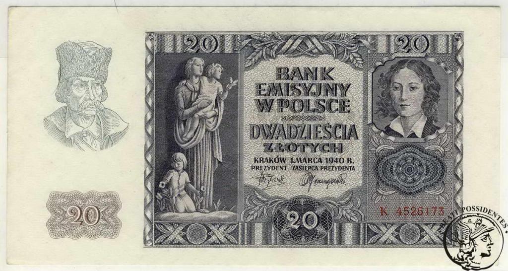 Generalna Gubernia 20 złotych 1940 st. 2