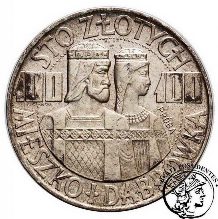 PRÓBA Srebro 100 złotych 1966 Millenium st. 1
