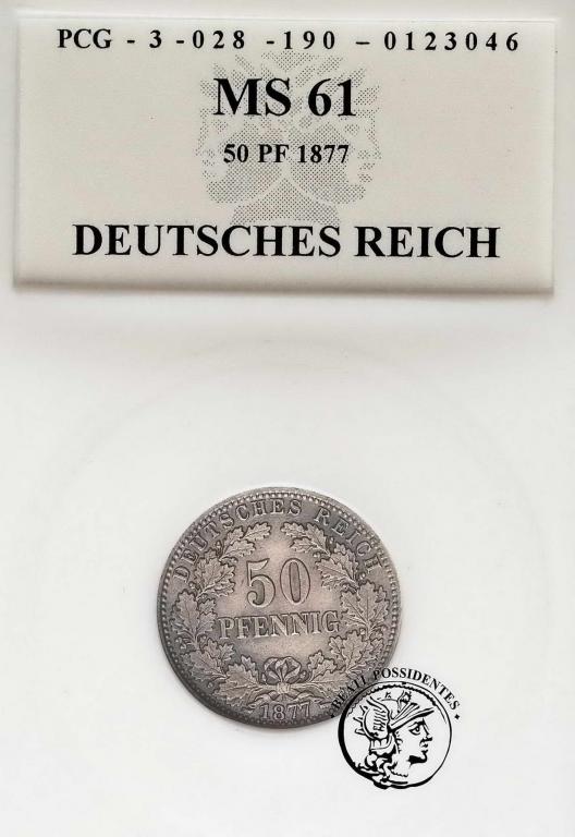 Niemcy 50 fenigów 1877 A Berlin PCG MS 61