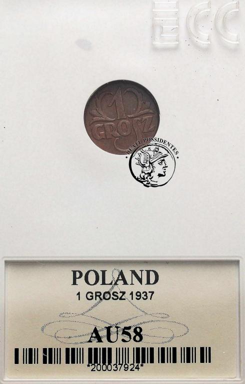 1 grosz 1937 GCN AU 58