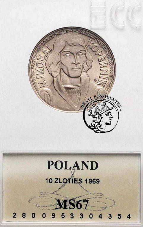 10 złotych 1969 Kopernik GCN MS 67