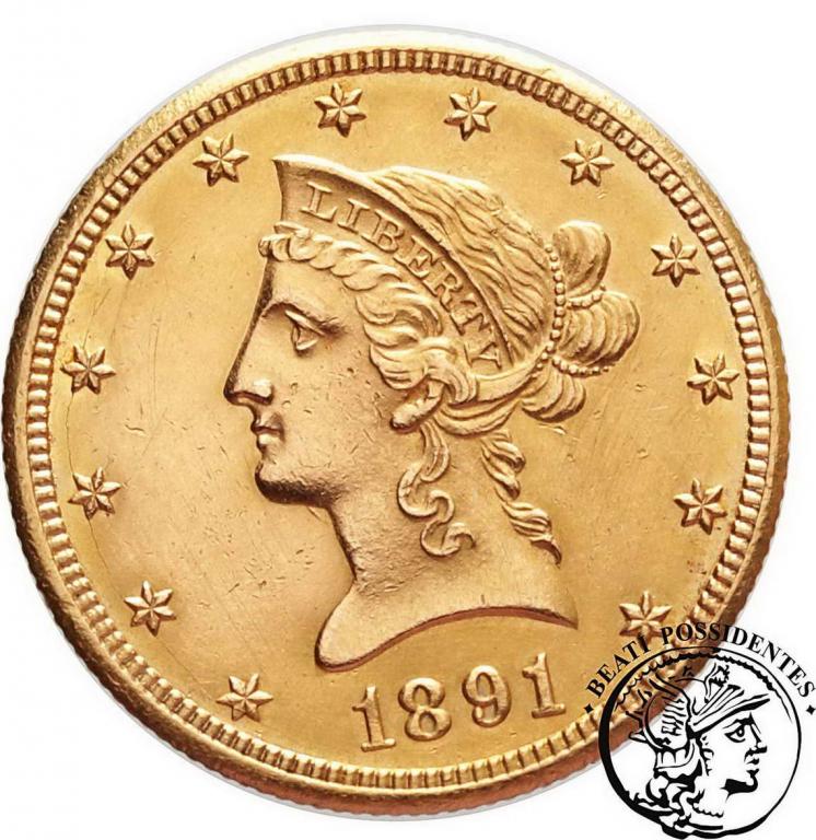 USA 10 $ dolarów 1891 Carson City st. 3