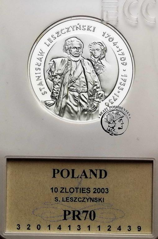 10 złotych 2003 Leszczyński GCN PR 70