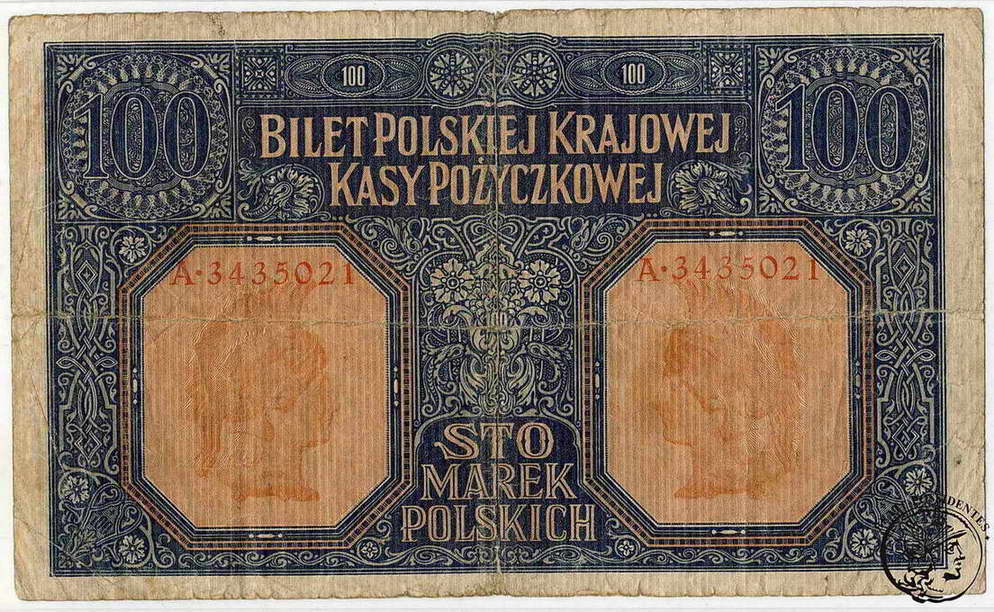 100 marek polskich 1916 ... Generał ... st. 4