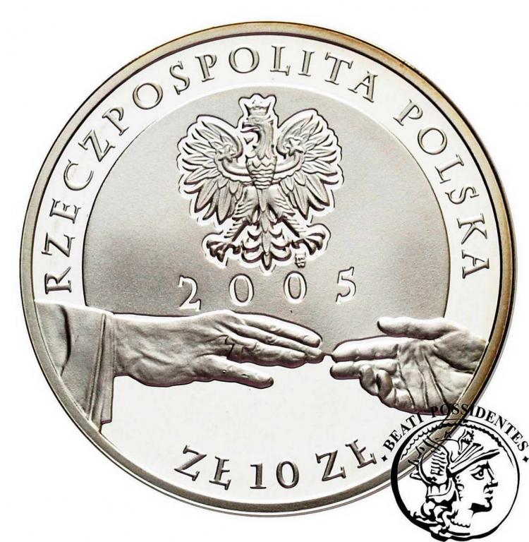 III RP 10 zł 2005 Jan Paweł II platerowany st.L