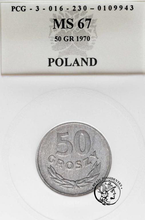Polska PRL 50 groszy 1970 PCG MS 67