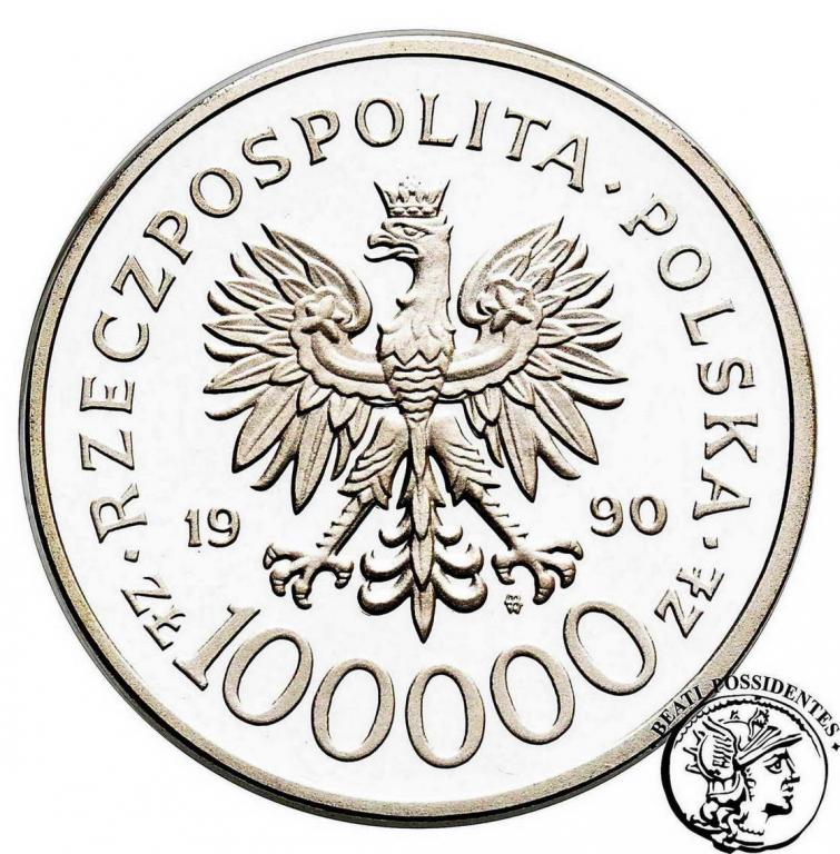 100 000 złotych 1990 gruba Solidarność st. L-