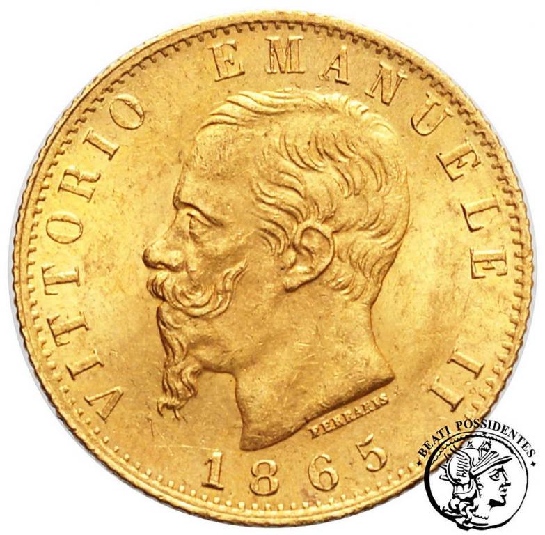 Włochy 20 Lirów 1865 Wiktor Emanuel st.1-/2+