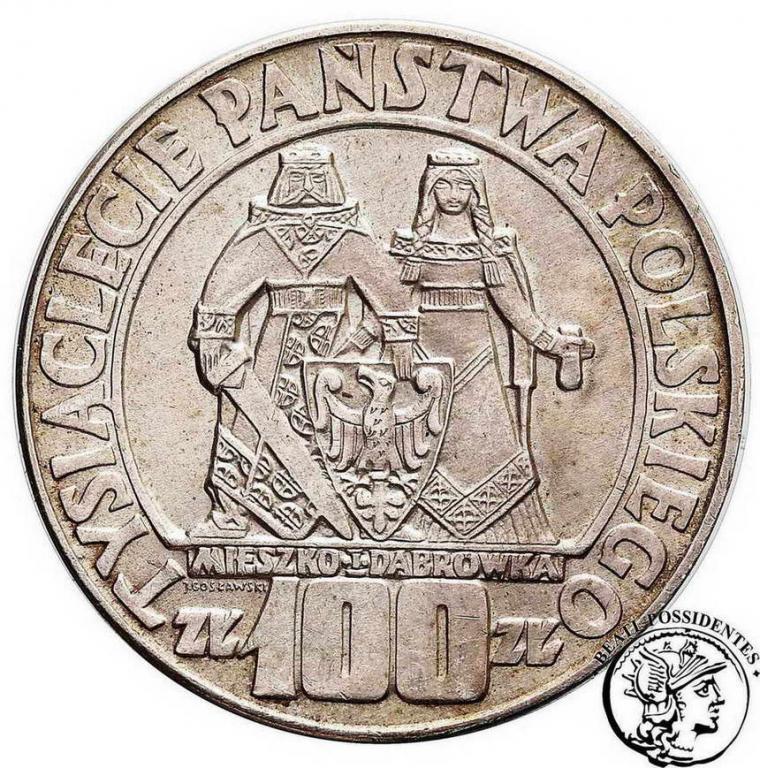PRL 100 złotych 1966 Millenium st.2+