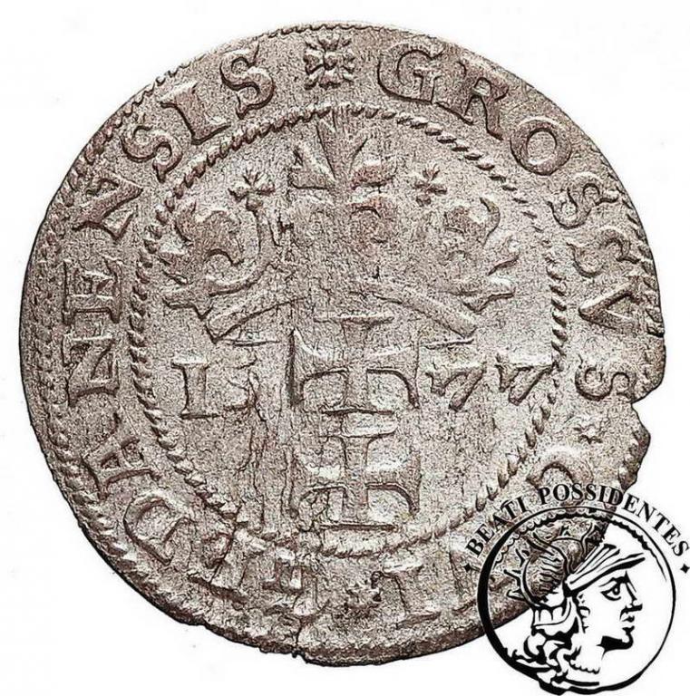 Polska Stefan Batory grosz 1577 Gdańsk st. 3