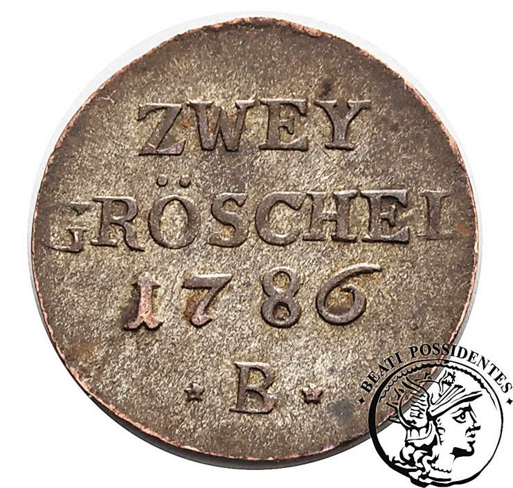 Niemcy Prusy Fryderyk II 2 Grosze 1786 B st.2-