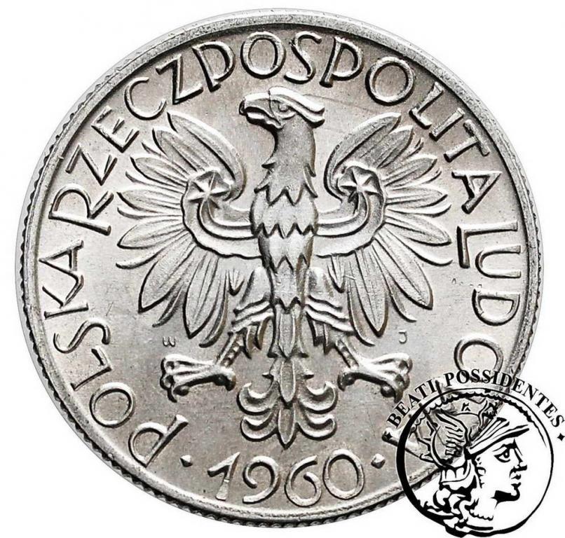 PRL 5 złotych 1960 rybak aluminium st.1